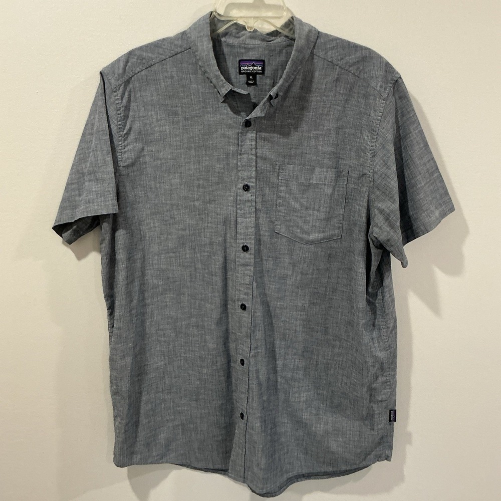 PATAGONIA Bluffside Shirt Men's Medium Lightweight‎ Organic Classic Navy XL